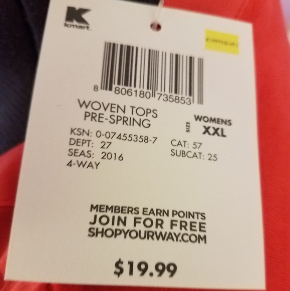 Deep Coral Dressy Women's Top - Picture 4 of 4